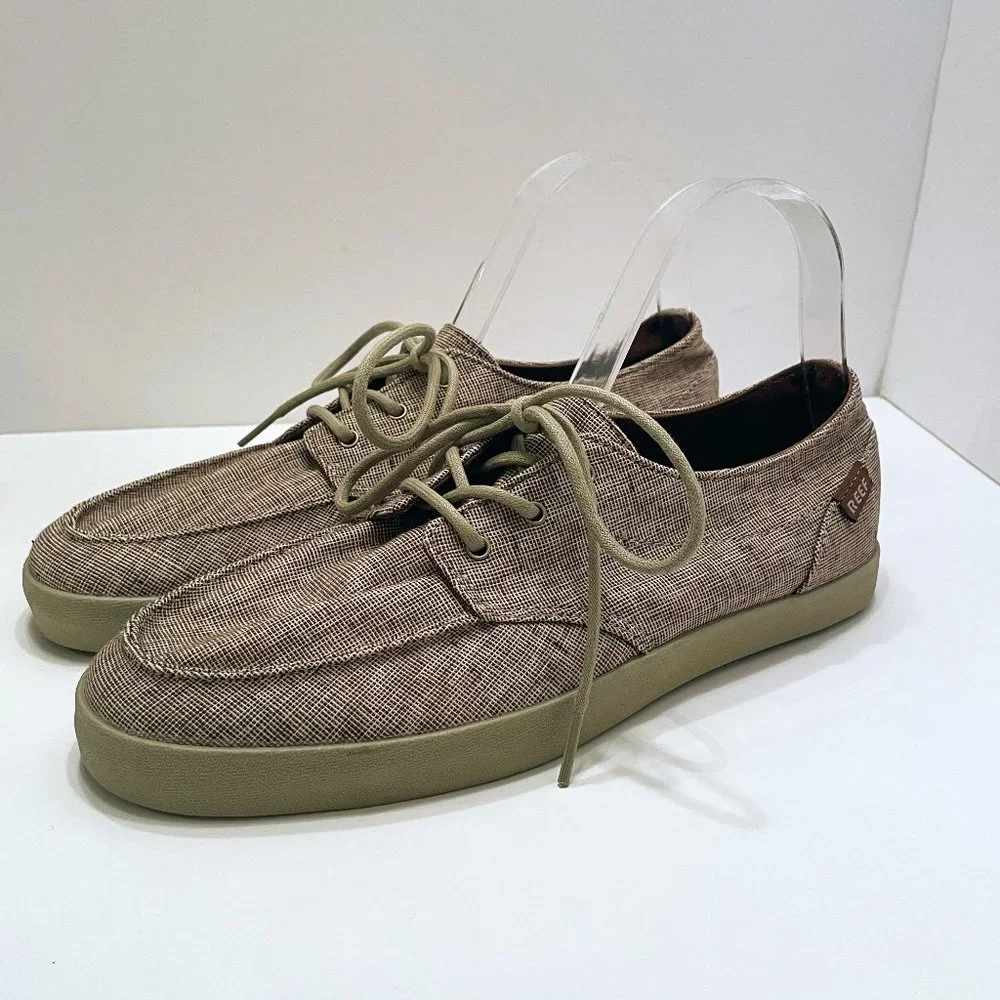 Reef Deck Hand 2 TX Style# RF003342 Brown/Cream Lace Up Sneaker Shoes Size: 8